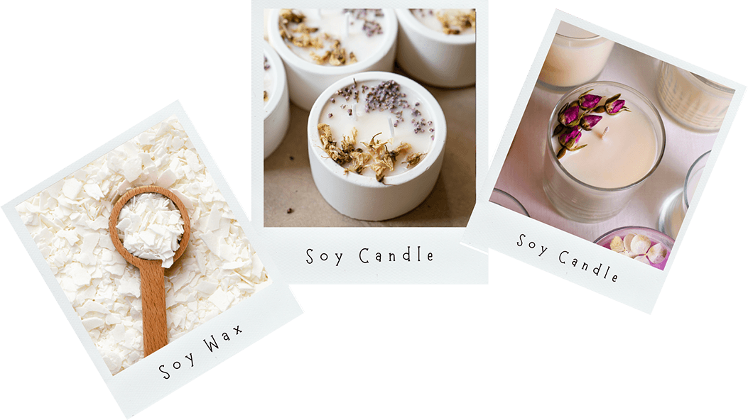 White candles with dried herbs